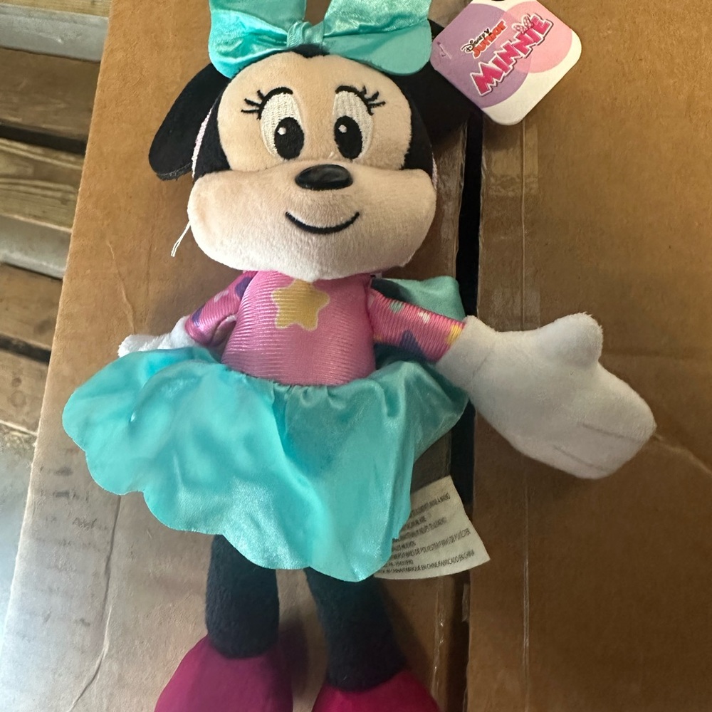 Disney Minnie Mouse Stuffed Animal Blue and Pink